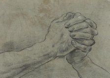 Clasped Hands [verso], c. 1612. Creator: Giacomo Cavedone.