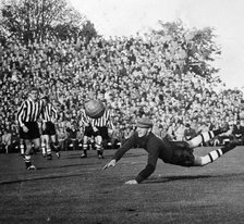 A football goalkeeper in action, Landskrona, Sweden, 1950s. Artist: Unknown