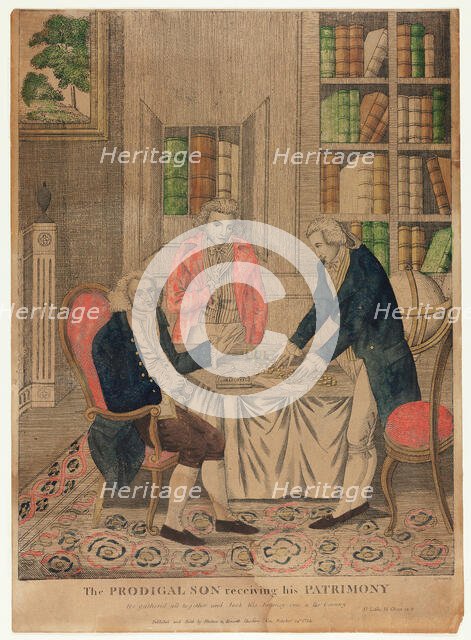 The Prodigal Son Receiving His Patrimony, n.d. Creator: Amos Doolittle.