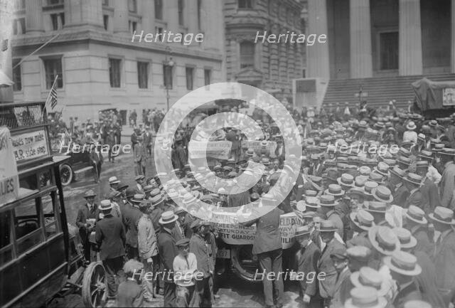 Chorus girls in Wall St., between c1915 and c1920. Creator: Bain News Service.