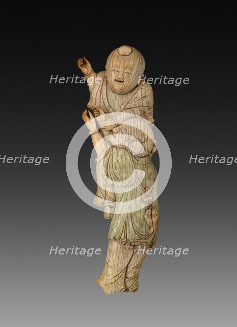 Wall Plaque with Two Boys Playing, 18th century. Creator: Unknown.