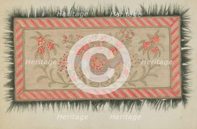 Embroidered Rug, c. 1937. Creator: Dorothy Lacey.