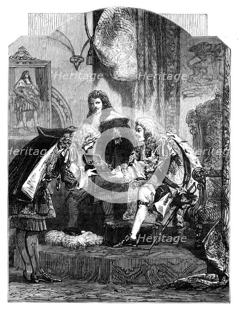 King James II receiving the French bribe, c1902. Artist: Unknown