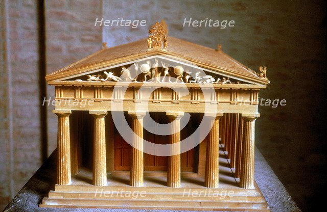 Model of the Temple of Aphaia at the Isle of Aegina, Greece, built c500-c480 BC. Artist: Unknown