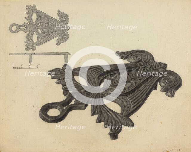 Flat Iron Holder, c. 1938. Creator: Jack Staloff.