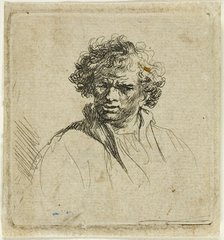 Curly Headed Man with a Wry Mouth, 1630/80. Creator: Possibly Ferdinand Bol (Dutch, 1616-1680) .