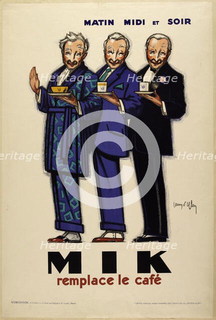 Matin, midi et soir... MIK remplace le café (Morning, noon and evening... MIK replaces..., c.1930. Creator: D'Ylen, Jean (1886-1938).