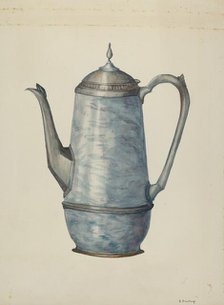 Pewter Coffee Pot, c. 1936. Creator: Beulah Bradleigh.