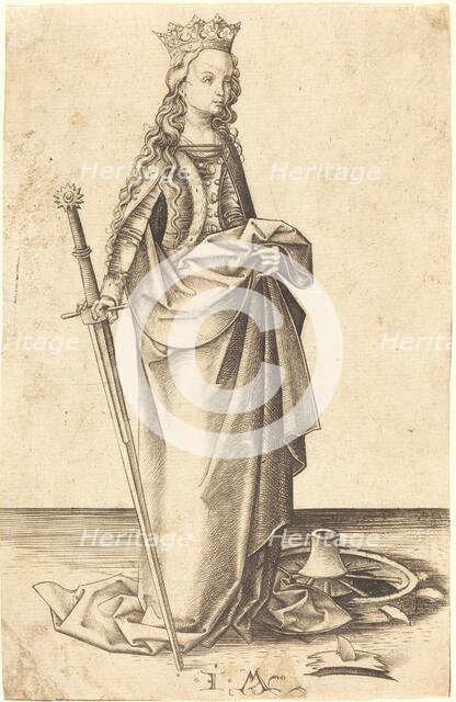 Saint Catherine, c. 1480/1490. Creator: Israhel van Meckenem.