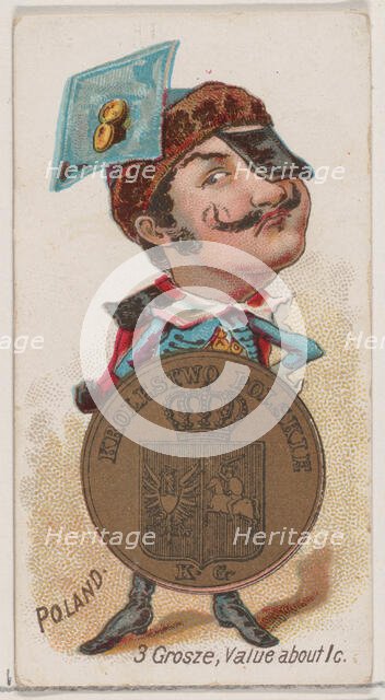 Poland, 3 Grosze, from the series Coins of All Nations (N72, variation 1) for Duke brand c..., 1889. Creator: Unknown.