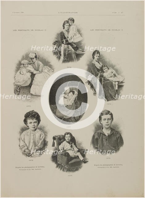 Portraits of Emperor Nicholas II from the period from 1869 to 1875, 1896. Creator: Anonymous.