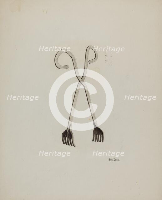 Tongs, c. 1941. Creator: Pearl Davis.