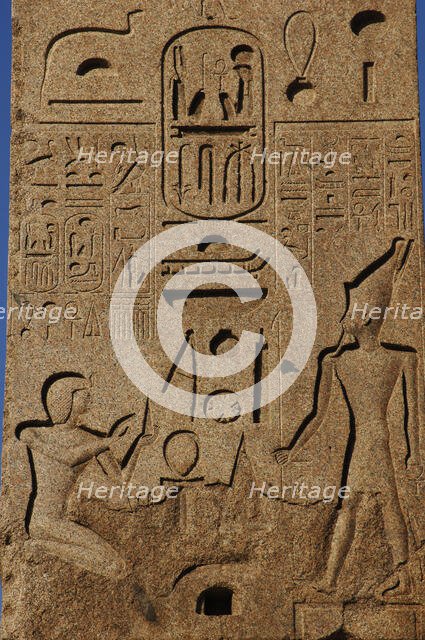 Detail, Flaminio Obelisk, Piazza del Popolo, Rome, Italy, 2009.  Creator: LTL.