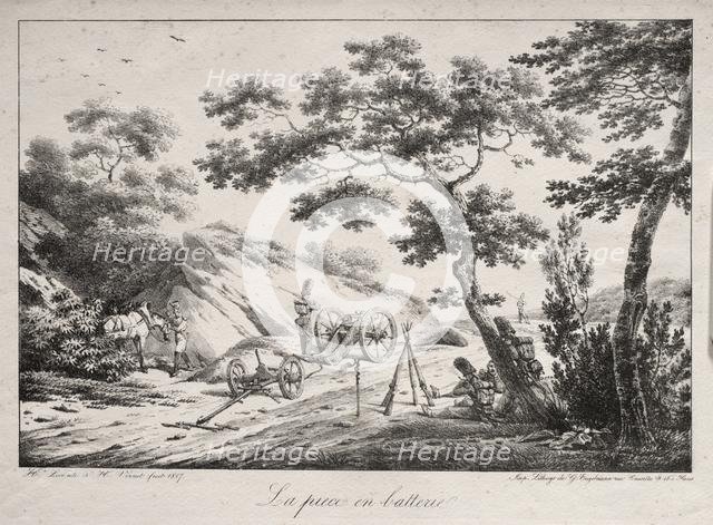 The Canon Ready to Fire, 1817. Creator: Hippolyte Lecomte (French, 1781-1857).