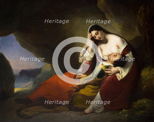 Don Juan and Haidée, c 1827. Creator: Scheffer, Henry (1798-1862).