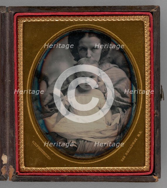 Untitled (Portrait of a Woman holding a Child), 1858. Creator: Charles De Forest Fredricks.