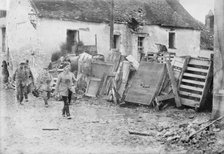 Street barricade in French town, between 1914 and c1915. Creator: Bain News Service.