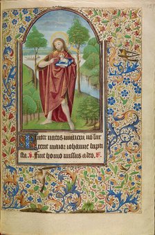 Saint John the Baptist Pointing to the Lamb of God; Book of Hours, about 1466-1470. Creator: Master of Jacques of Luxembourg.