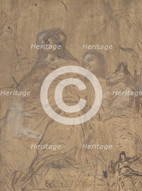 Studies for the Assumption of the Virgin, 1657-60. Creator: Juan Carreno de Miranda.