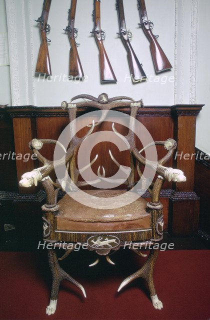 Antler chair, Blair Castle, Blair Atholl, Perthshire, Scotland. Artist: Tony Evans