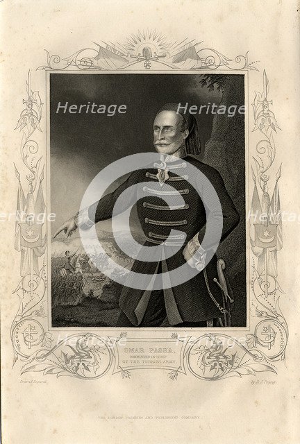 Portrait of Omar Pasha, 1856. Artist: Pound, Daniel J. (1810-1861?)