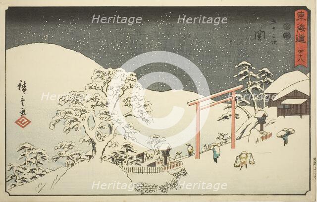 Seki-No. 48, from the series "Fifty-three Stations of the Tokaido (Tokaido gojusan..., c. 1847/52. Creator: Ando Hiroshige.