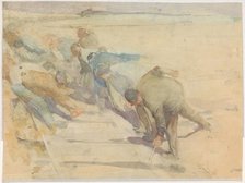 Workers breaking up rails, 1871-1906. Creator: Pieter de Josselin de Jong.