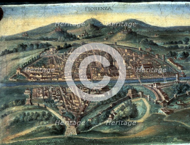 Map of Florence, 15th century. Artist: Unknown