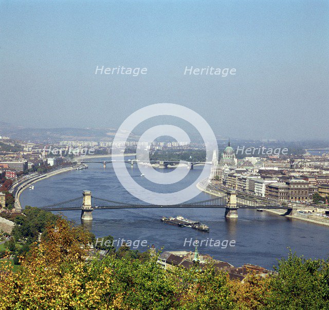 Budapest and the river Danube. Artist: Unknown