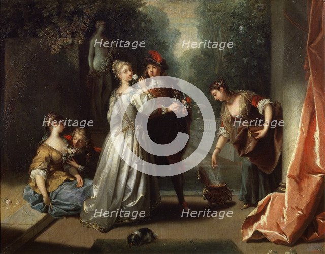 'Smell' (from the series 'The Five Senses'), late 1720s or early 1730s.  Artist: Jean Raoux