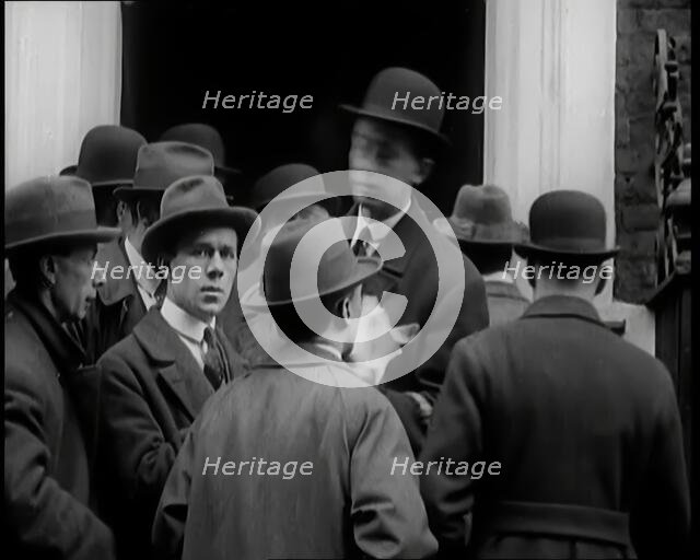 A Group of Male Union Leaders Standing in Front of 10 Downing Street, 1926. Creator: British Pathe Ltd.