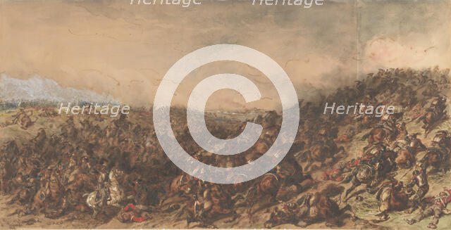 Battle Scene (Waterloo), 1815-66. Creator: Hippolyte Bellangé.