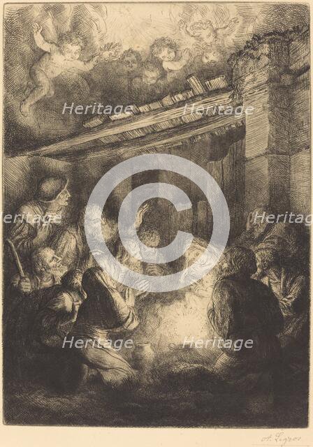The Adoration of the Shepherds (L'adoration des bergers). Creator: Alphonse Legros.