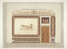 Design for a room wall in Etruscan style with a sofa, 1790-1795. Creator: Anon.