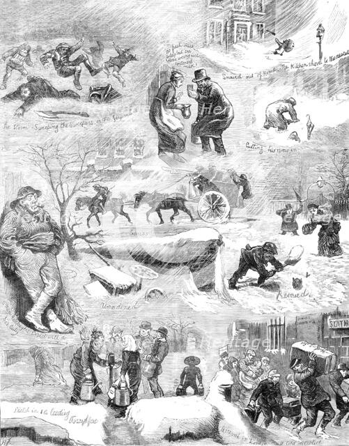 Sketches in London and the suburbs during the snowstorm, Tuesday, January 18, 1881. Creator: Unknown.