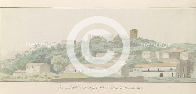 View of Monteforte Irpino and San Martino castle, 1778. Creator: Louis Ducros.