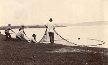 Fishermen with a net in their hands, 1900. Creators: I. A. Podgorbunskii, V. I. Podgorbunskii.