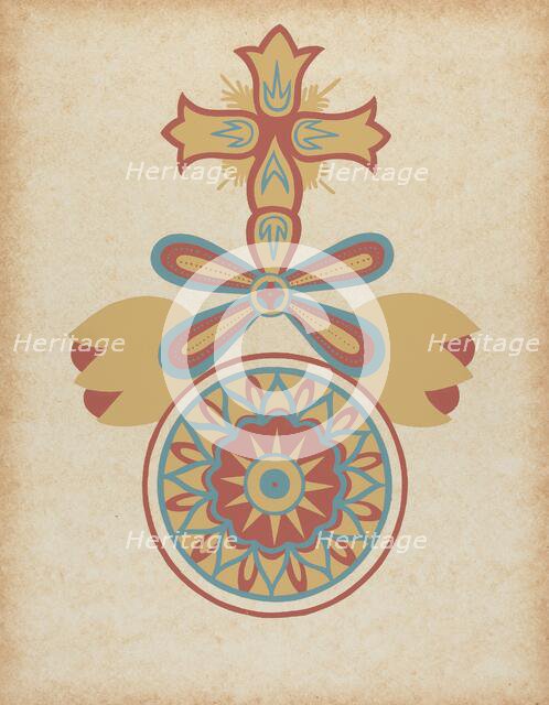 Santa Barbara Mission Doorway Design from the portfolio "Decorative Art...", 1935/1942. Creator: Unknown.