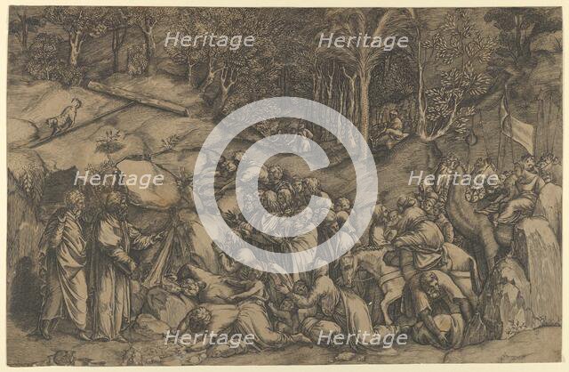 Moses striking the Rock, 1530-50., 1530-50. Creator: Anon.