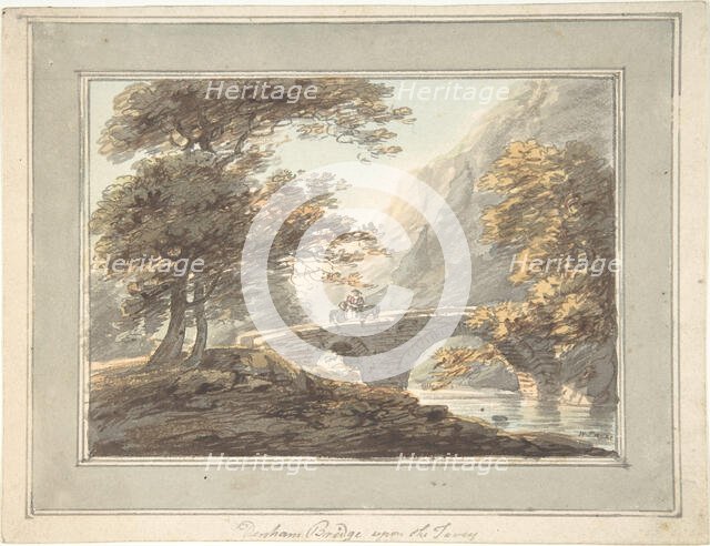 Denham Bridge upon the Tavy, 1780-1830. Creator: William Payne.