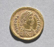 Solidus of Theodosius I the Great (obverse), 383-388. Creator: Unknown.