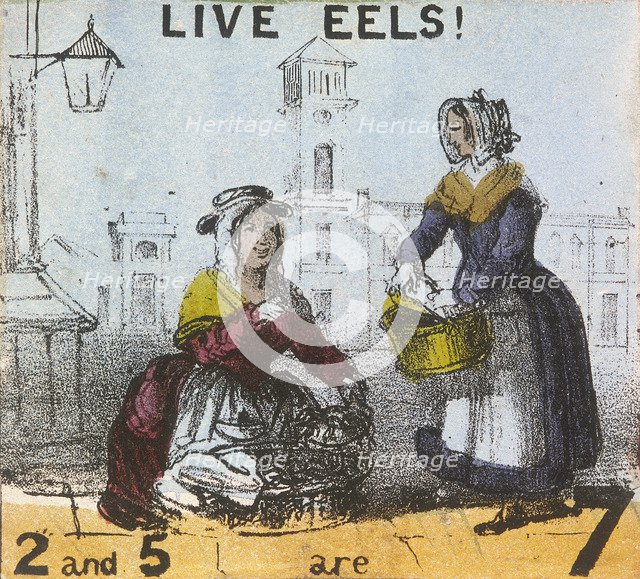 'Live Eels!', Cries of London, c1840. Artist: TH Jones