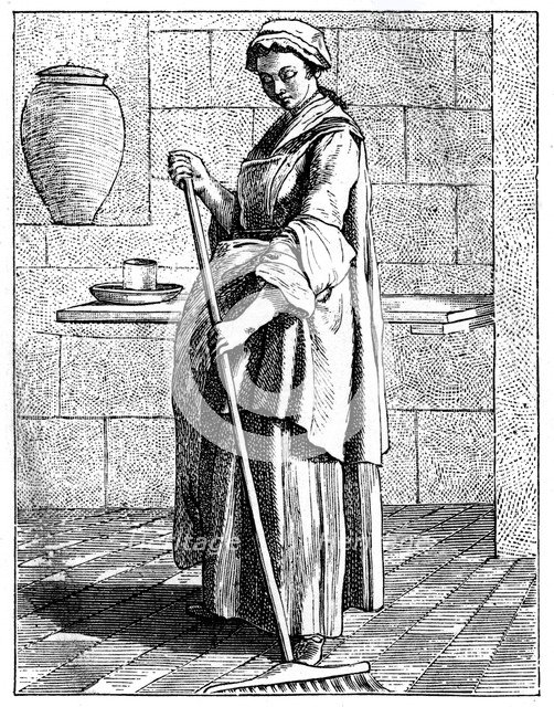 A Sweeper, 1737-1742.Artist: Bouchardon