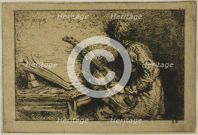 Guitar Player, 1845. Creator: Charles Emile Jacque.