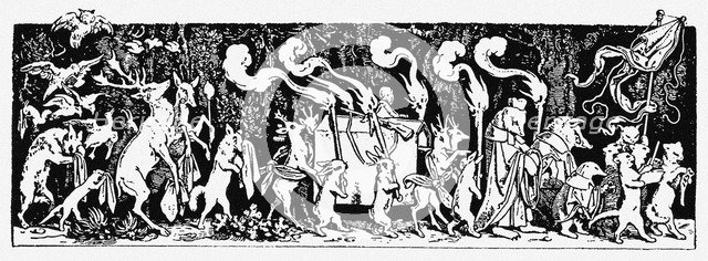 The Hunter's Funeral Procession (From: Munich Bilderbogen No 44). Artist: Schwind, Moritz Ludwig, von (1804-1871)