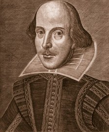 Portrait of Shakespeare, 1623. Creator: Martin Droeshout or English School?.