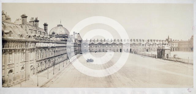 Courtyard of the Tuileries Palace, 1st arrondissement, Paris, 1868. Creator: Frederic Martens.