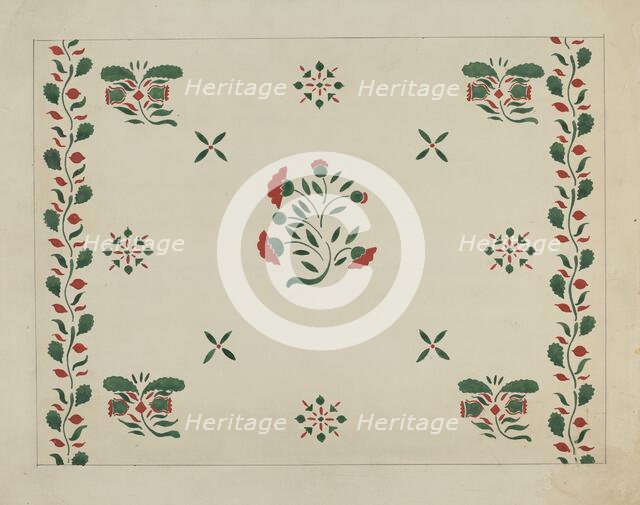 Wall Stencil (From an Inn), c. 1936. Creator: Ray Holden.