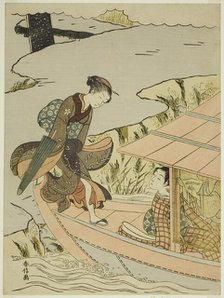 Girl Boarding a Boat, c. 1767/68. Creator: Suzuki Harunobu.
