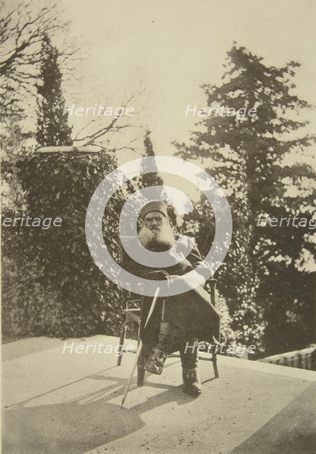 Russian author Leo Tolstoy, Gaspra, Crimea, Russia, 1902.  Artist: Sophia Tolstaya